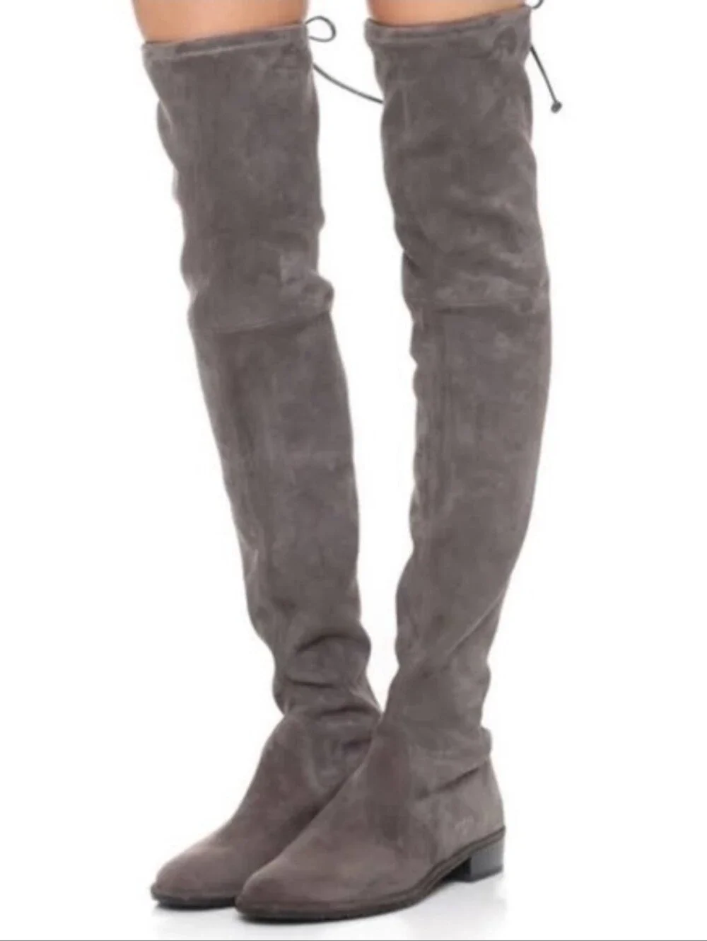 Stuart Weitzman Grey Lowland Suede Over-The-Knee Boots Sz 6.5